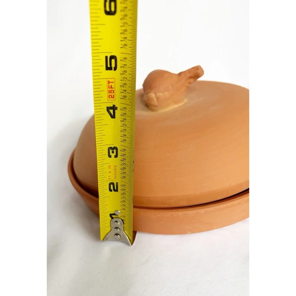 Vintage Terra Cotta Garlic Roaster Clay Baking Dish Italy